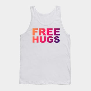 Free Hugs Typography - Minimal - Graphic Design Orange, Pink, Purple Gradient Lettering Tank Top